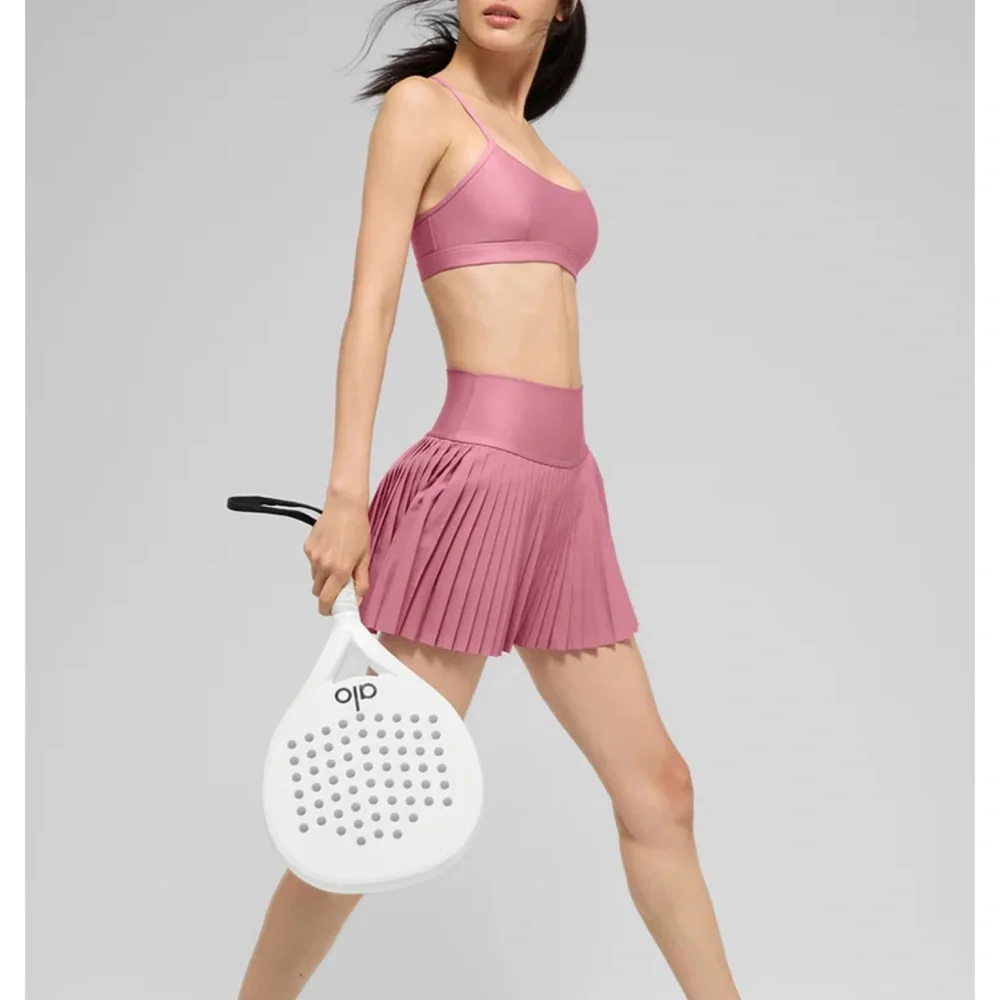 ALO Yoga Mauve A-Line Pleated Skirt